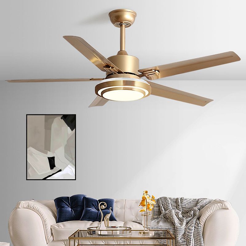 Fan Shape Metal Ceiling Fans Modern Style 1 Light Ceiling Mount Fan Fixture