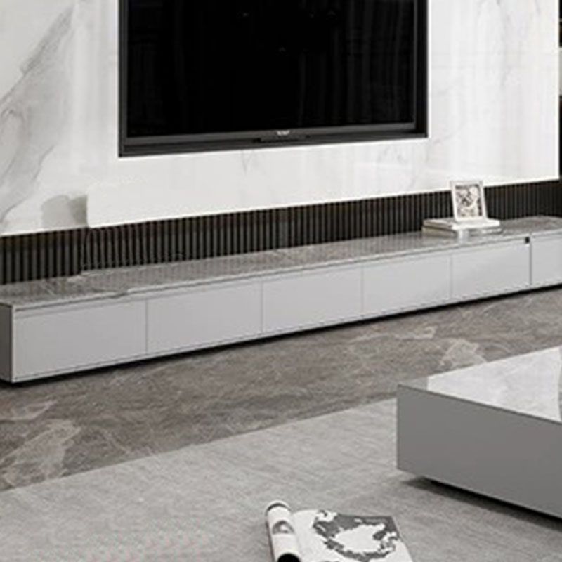 Stone Top Media Stand with Drawers Modern TV Media Console for Home