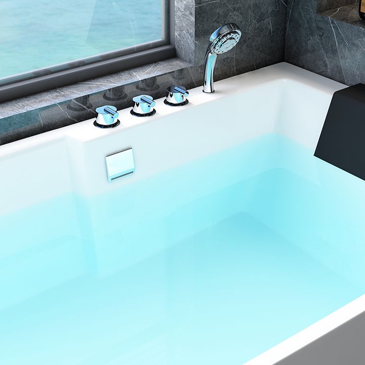 Corner Modern Acrylic Bathtub Soaking White Back to Wall Bath