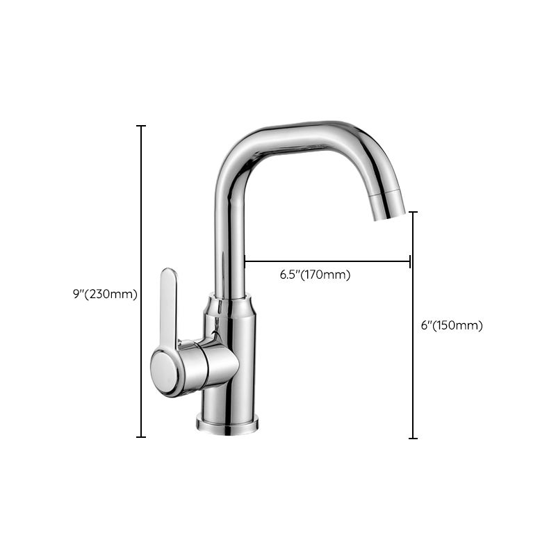 Modern Single Handle Kitchen Faucet 304 Stainless Steel Faucet in Chrome