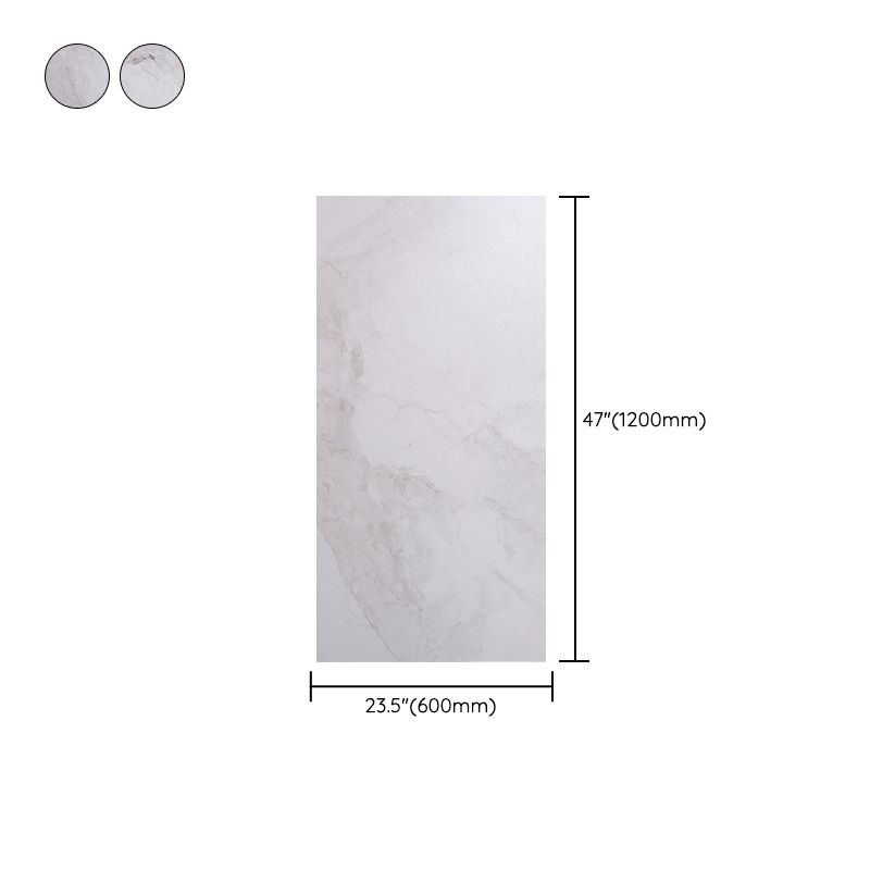 Rectangle White Singular Tile Marble Floor and Wall for Bathroom