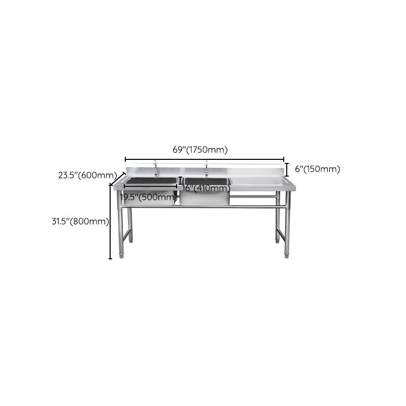 Stainless Steel Sink Undermount Kitchen Sink with Faucet and Base