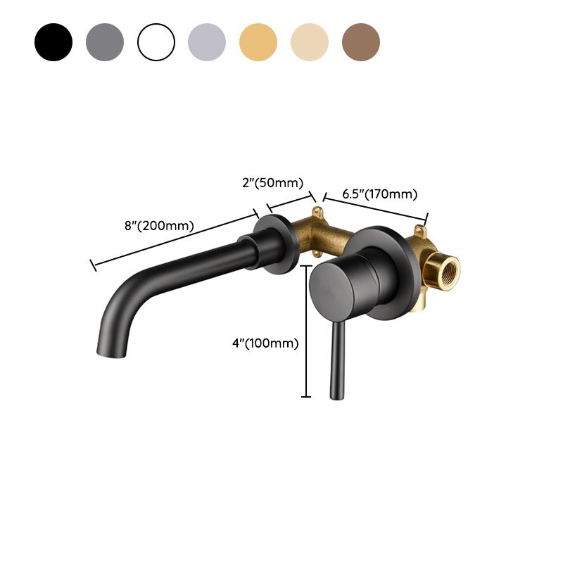 Wall Mounted Bathroom Faucet Swivel Spout Low Arc 2 Hole Faucets