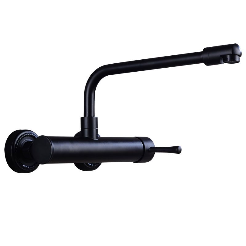 Contemporary 1-Handle Bar Faucet 2 Hole Kitchen Faucet in Black