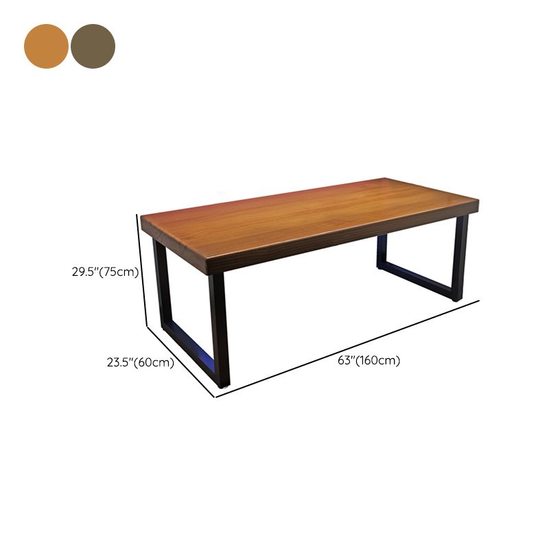 Contemporary Solid Wood Computer Desk Sled Base 29.53" Tall Gaming Desk