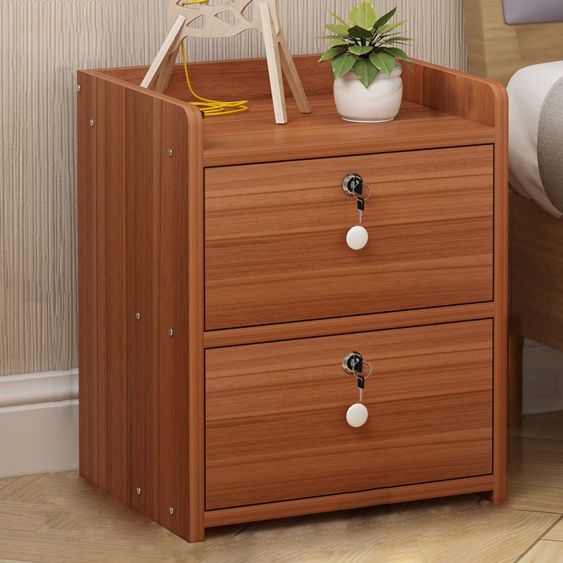 Modern Drawer Storage Bed Nightstand Imitation Night Table with Lock