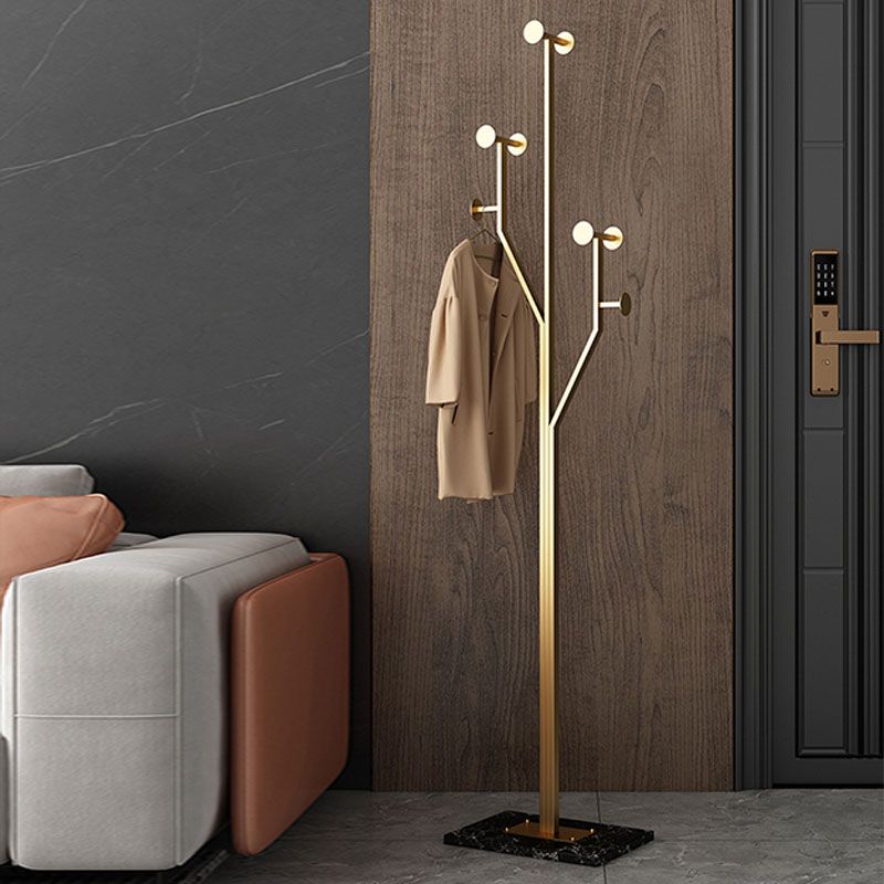 Glam Metallic Hall Tree Hooks Design Coat Rack for Living Room