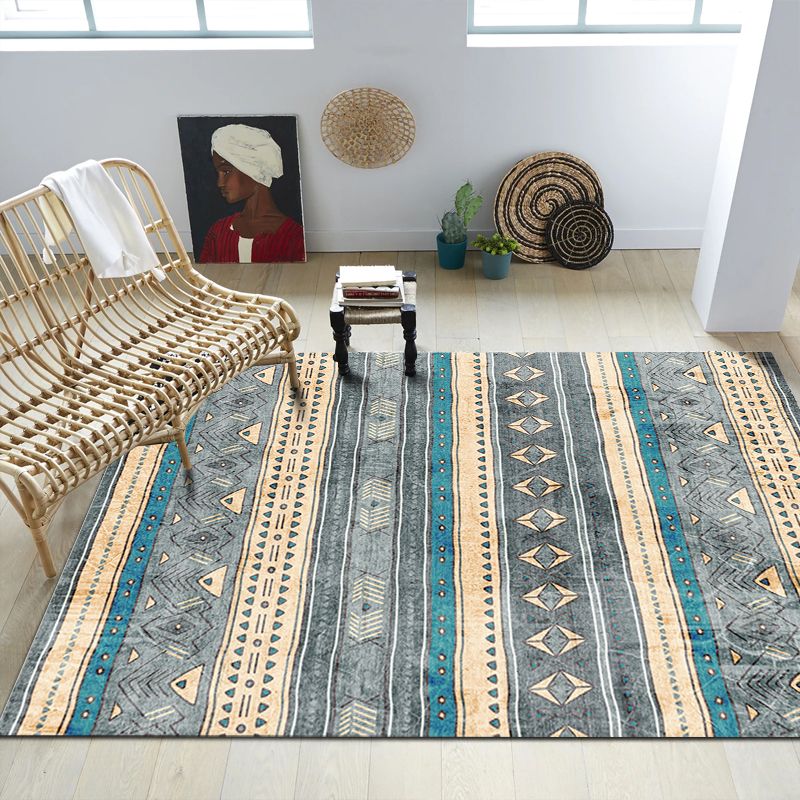 Alfombra de estampado tribal del suroeste alfombra de polipropileno multicolor Anti-slip alfombra lavable para mascotas para sala familiar