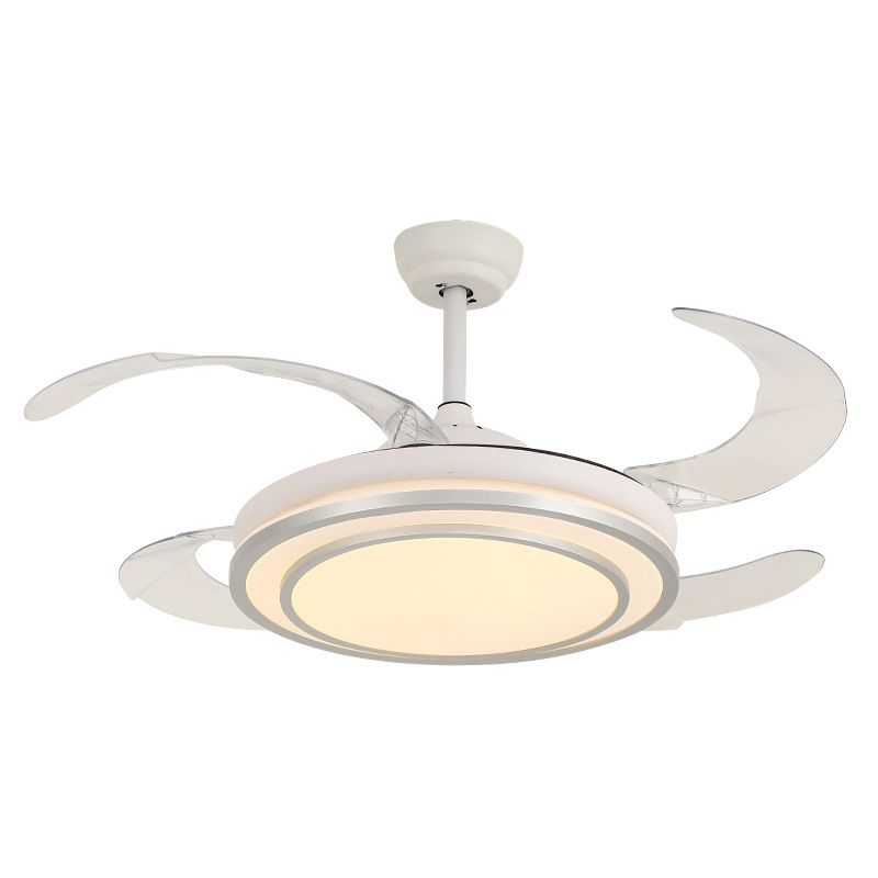 Modern LED Ceiling Fan Light Metal and Acrylic Fan Light Fixture