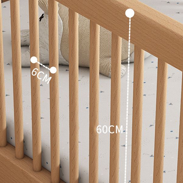 Scandinavian Guardrail Nursery Bed Solid Wood Standard Baby Crib