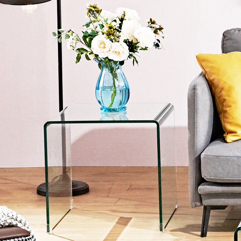 Black/Clear Nightstand End Table, Glass Modernism Nightstand Table