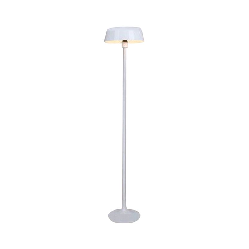 Black/White Smooth Drum Floor Lamp Minimalism Style 3 Lights Metal Floor Lighting for Living Room