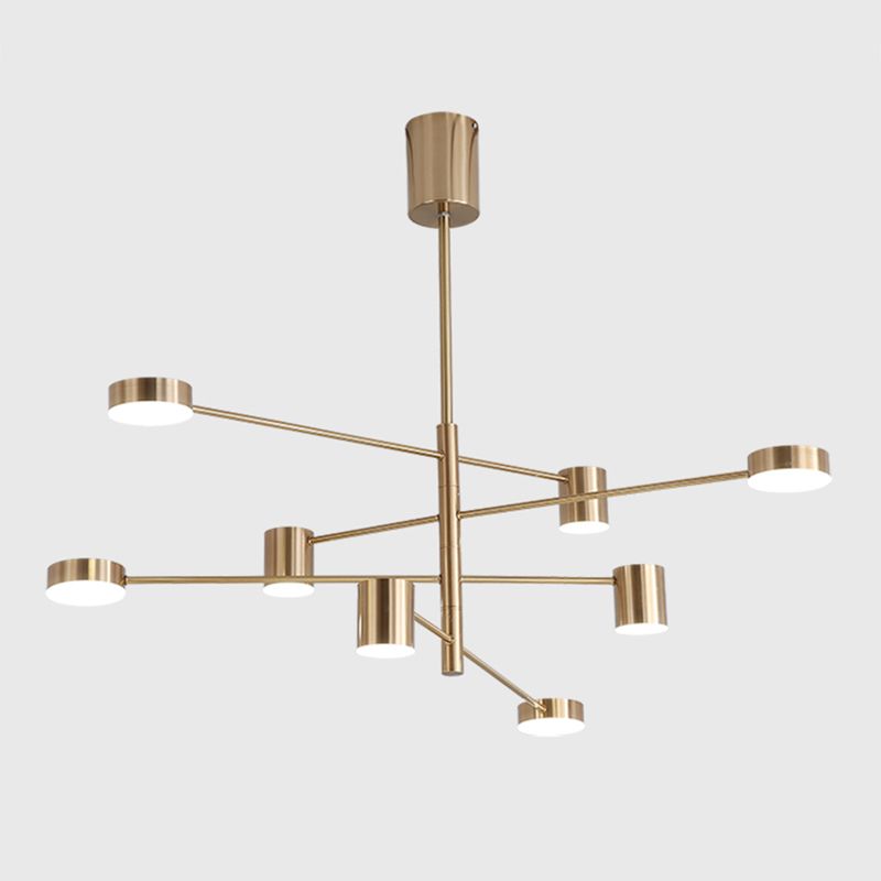 Modern Style Cylinder Shape Pendant Chandeliers Metal 8 Light Chandelier Lights