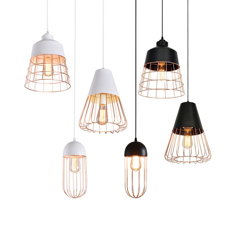 Geometric Shaped Metal Hanging Light Nordic Style Restaurant Pendant Light Fixture