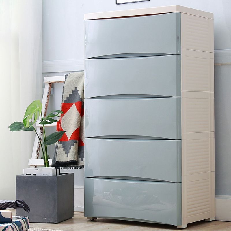 Contemporary Baby Dresser Plastic Dresser with Drawers for Kids Room