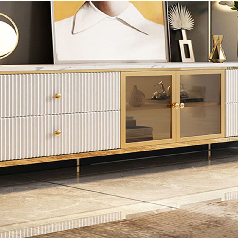 Contemporary TV Console with Storage, 4-Drawer Media Console TV Stand