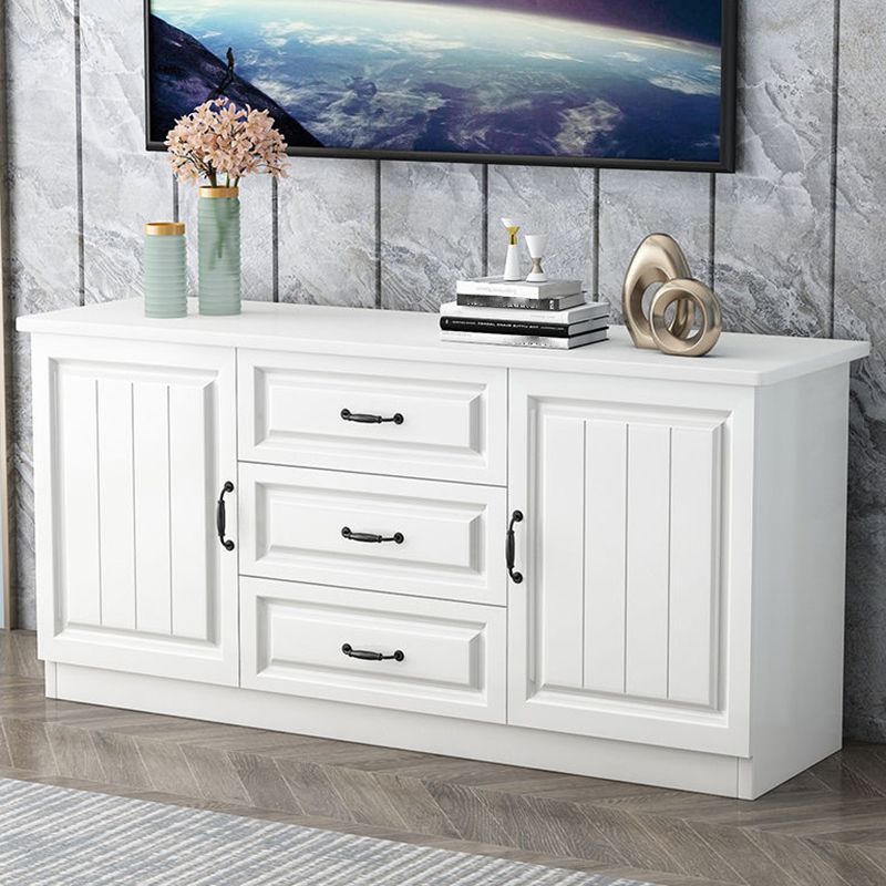 Scandinavian Style Wood 2-Door TV Stand TV Console with Shelf