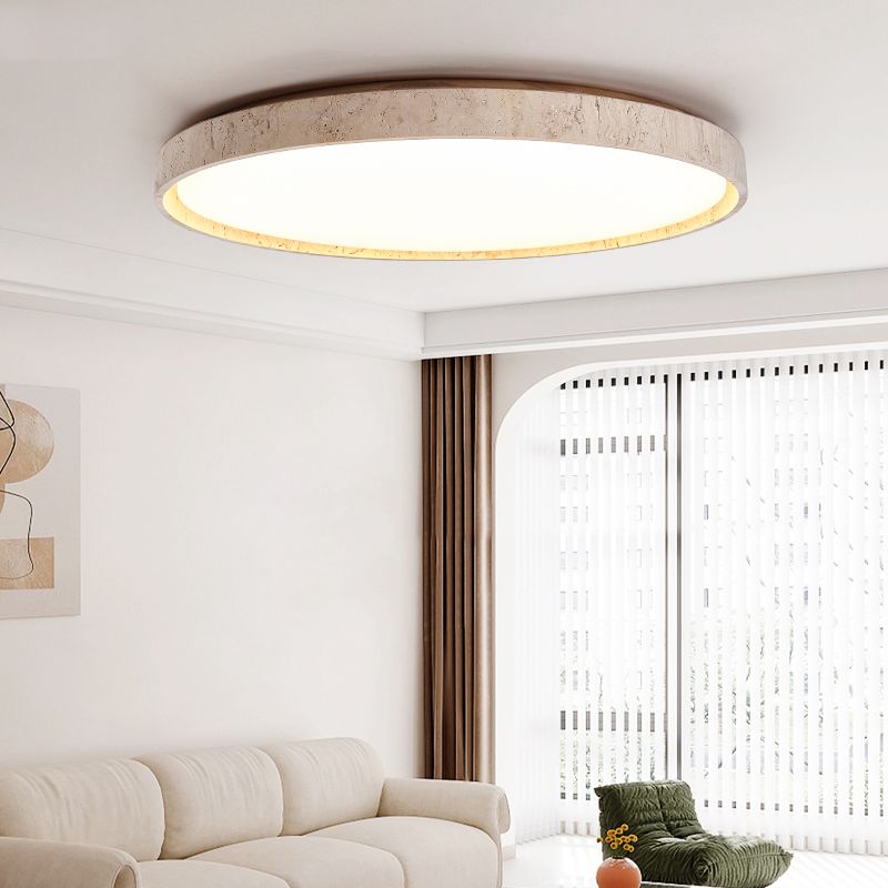 Modern Simple Wooden Ceiling Lamp Round Shape LED Ceiling Light for Living Room