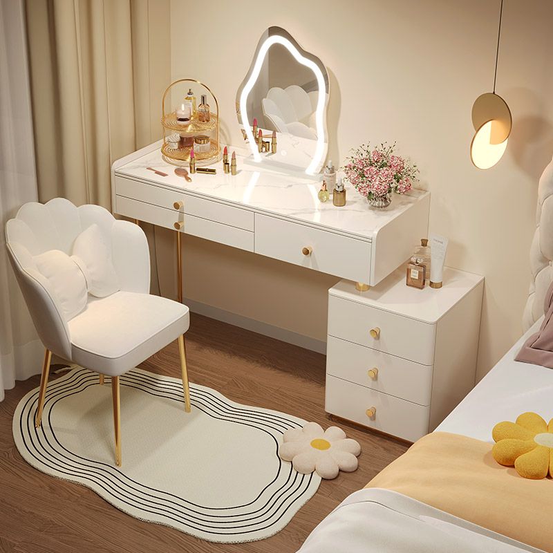 Scandinavian Bedroom Makeup Vanity Desk Wood Vanity Dressing Table with Drawer