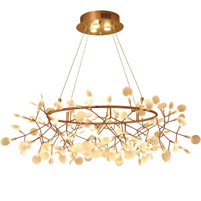 Designer Heracleum Chandelier Acrylique Living Room LED PRENDANT LIGHT DIMPLUAT EN BRONZE