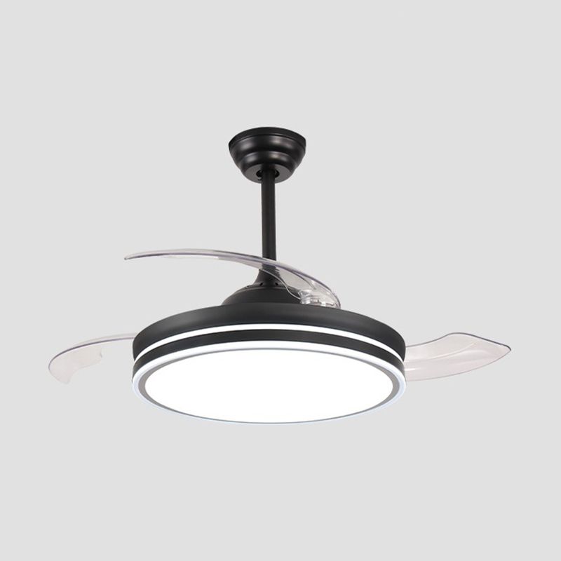 Metal LED Ceiling Fan in Black / White / Nickel Modern Fan Lighting Fixture