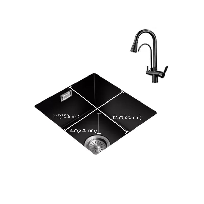 Black Kitchen Sink Ceramic Pull-out Faucet Anti-spill Rod Handle Sink