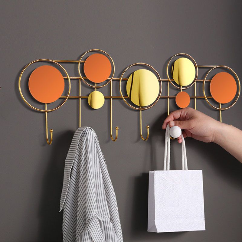 Contemporary Stainless Steel Coat Hanger Wall Mounted Orange Coat Rack