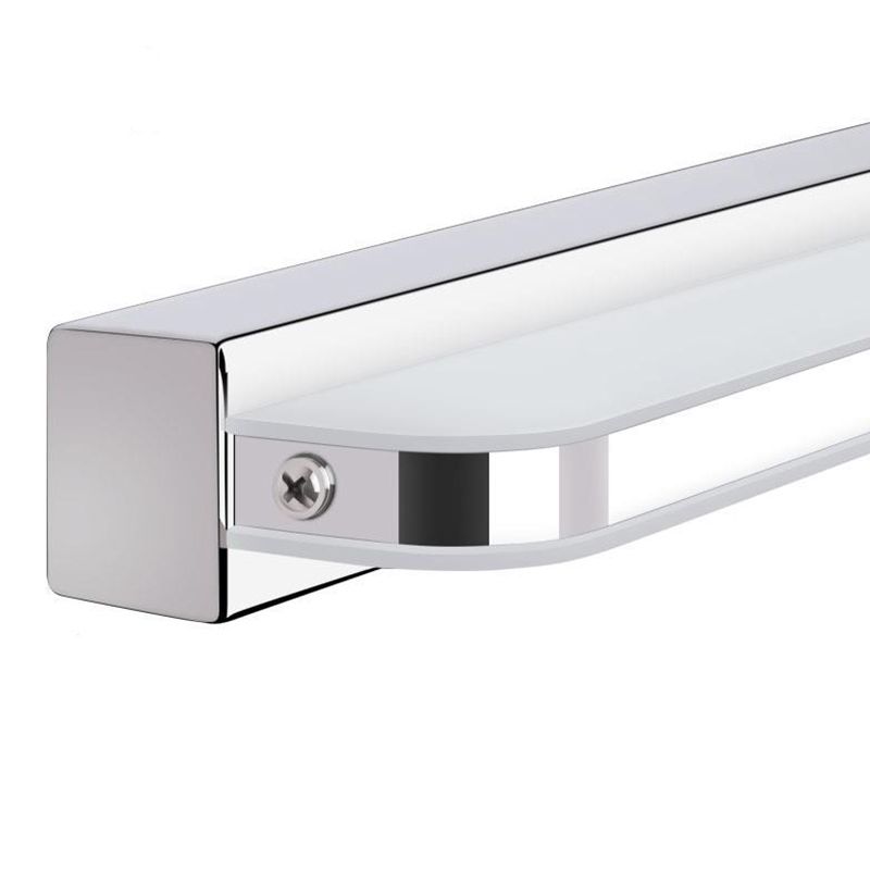 Metal Linear Shape Mirror Wall Light Modern 1-Light Mirror Wall Mount Light in Silver