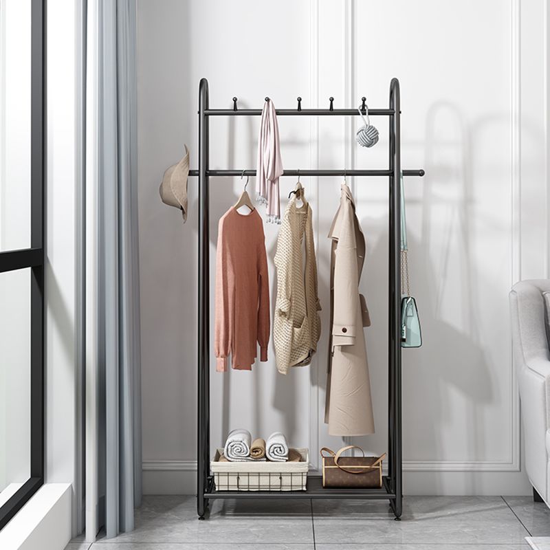 Industrial Hall Stand Metal Hooks Shelving Included Free Standing Coat Rack