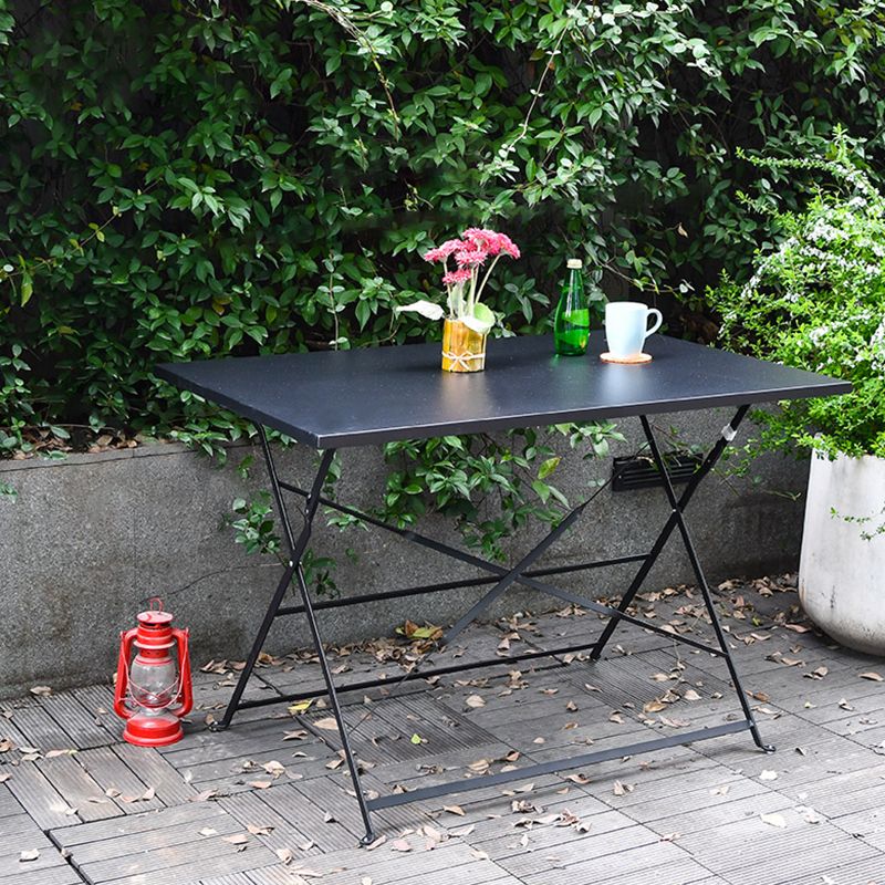 Contemporary Scratch Resistant Patio Table Iron Folding Patio Table