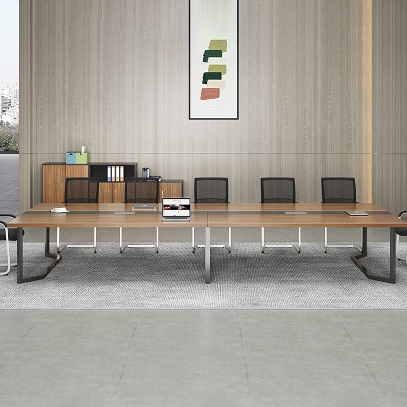 Contemporary Style Meeting Desk Brown Office Desk for Office and Meeting Room