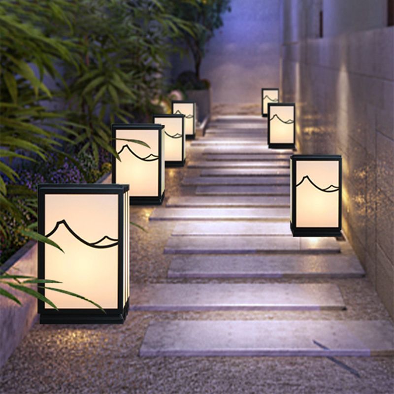 Contemporary Pillar Lamp Creative Outdoor Light for Backyard