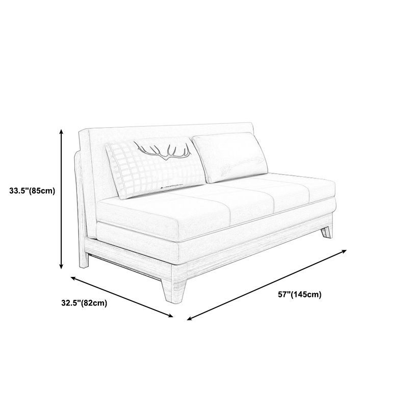 Strakke rugrangende loveseat armless stoffen sofa set voor woonkamer