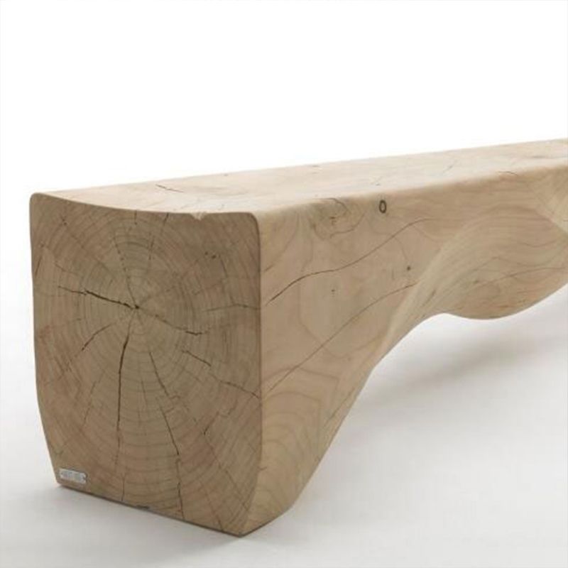 Modern Backless Seating Bench Rectangle Pine Wood Seating Bench