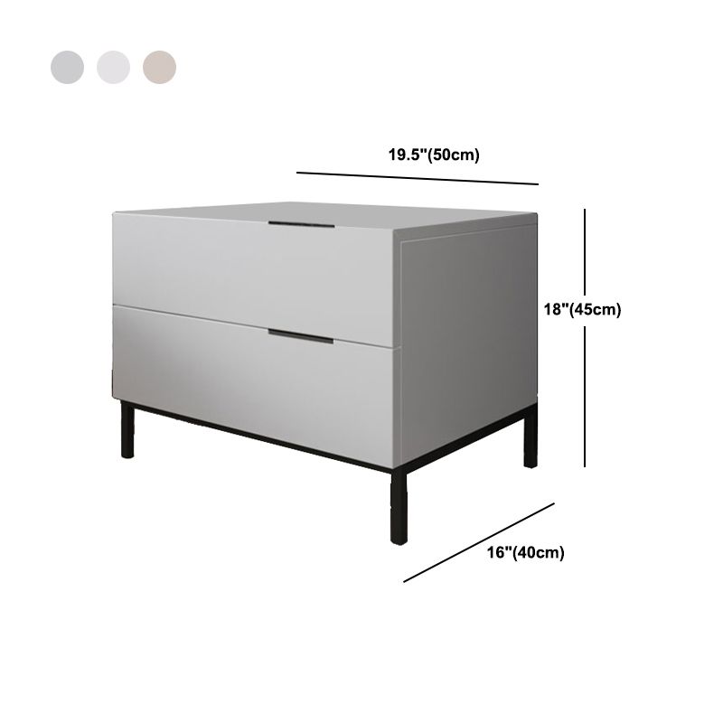 Modern Wooden Night Table White/Grey Drawer Storage Bed Nightstand