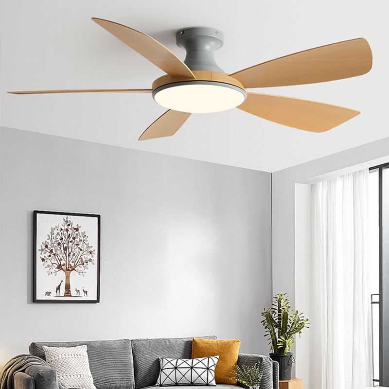 Simple LED Ceiling Fan Lamp 5-Blades Fan Lighting for Living Room