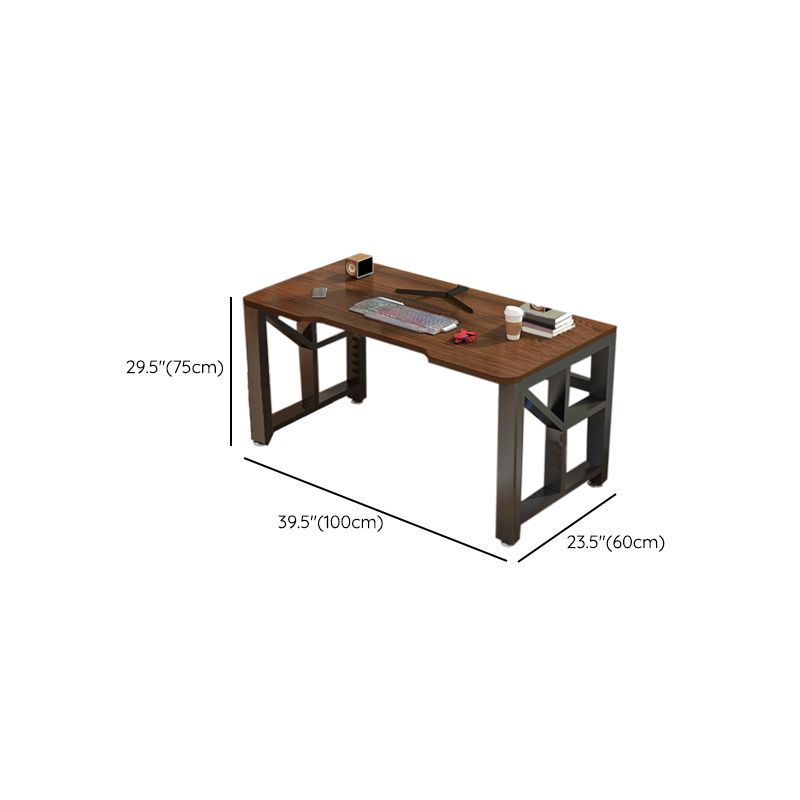 Modern Gaming Desk Antique Finish Wooden Writing Desk with Metal Legs