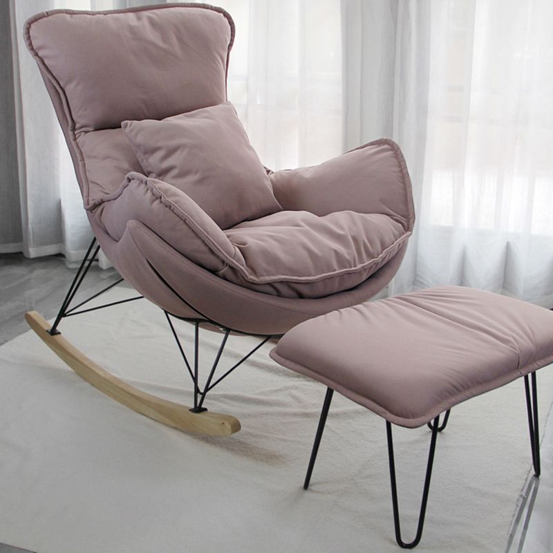 Modern Glider Chair Upholstered Removable Cushions Rocking Chair with Dark Legs