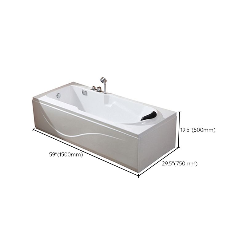 Modern Back to Wall Bathtub Rectangular Antique Finish Soaking Bath Tub