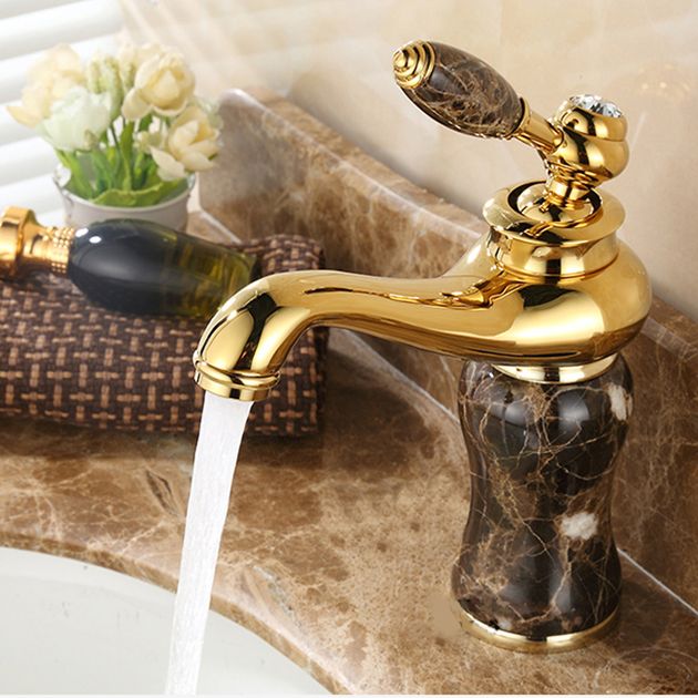 Classic Bathroom Vessel Faucet Lever Handle Circular Vessel Faucet