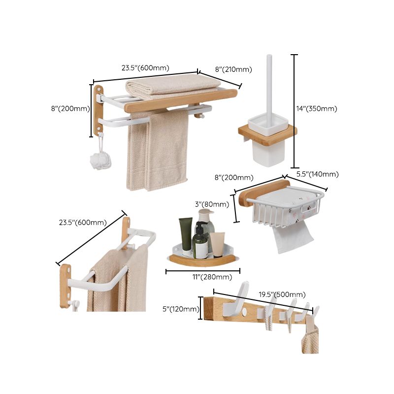 Modern Natural Bathroom Accessory As Individual Or As a Set in Solid Wood