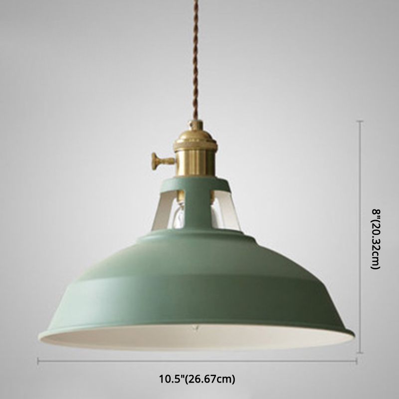 Macarons Industrial Barn Shade Pendant Licht metaal 1-licht hangerverlichting voor restaurant