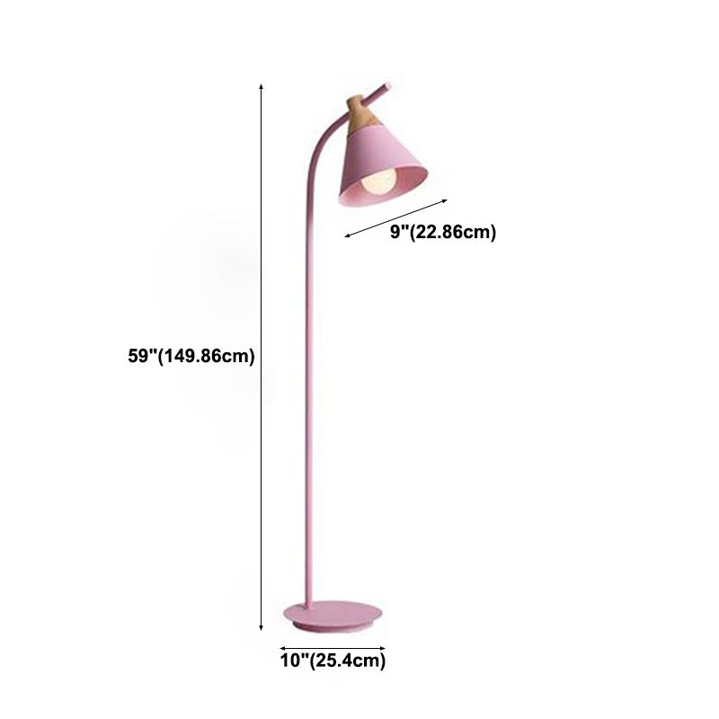 Light de style macaron Light 1-Light Floor Standing avec bois pour le salon