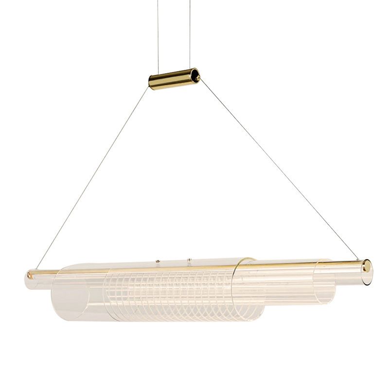 Single Modernism Golden Ceiling Light Acrylic LED Kitchen Island Lighting for Dining Room