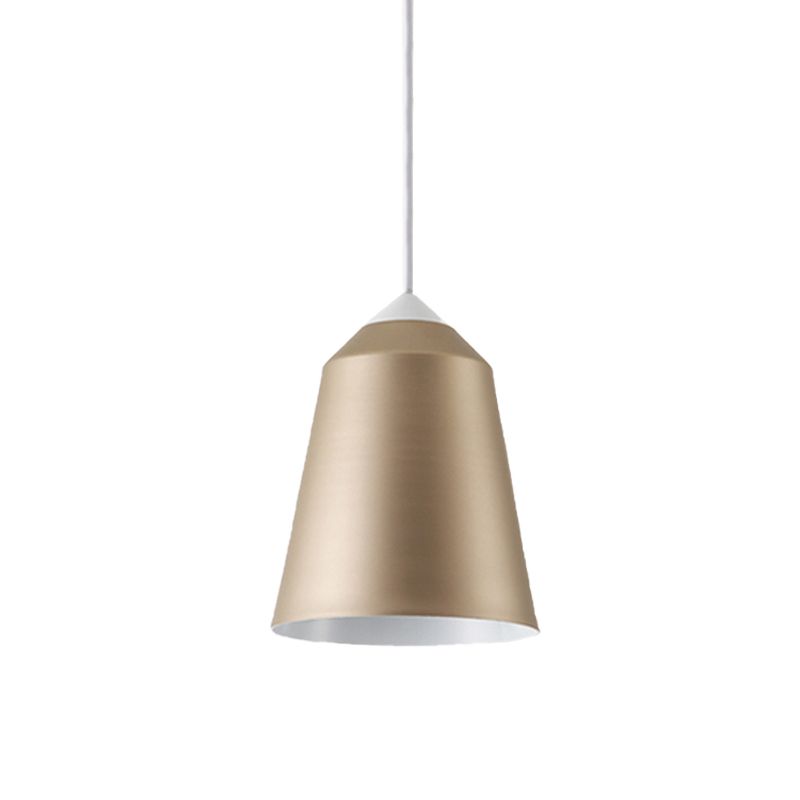 Bell Pendant Lighting Minimalist Metal 1 Light White/Blue/Gold Hanging Ceiling Light