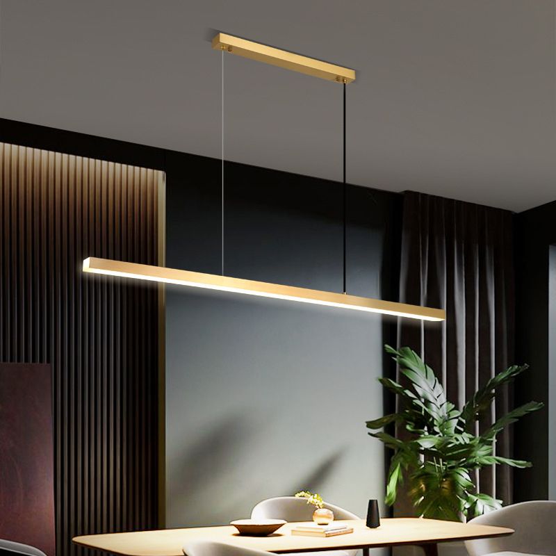 Linear Hanging Island Lights Acrylic Minimalist Pendant Lighting Fixtures for Restaurant