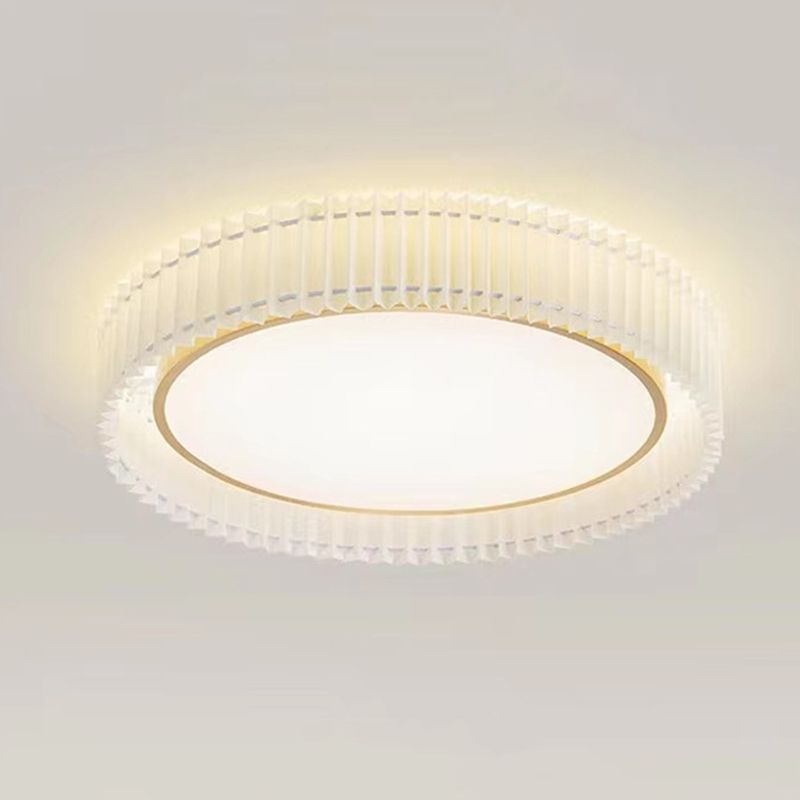 Modern Ceiling Light 1-Light LED Ceiling Mount Light with Fabric Shade for Bedroom