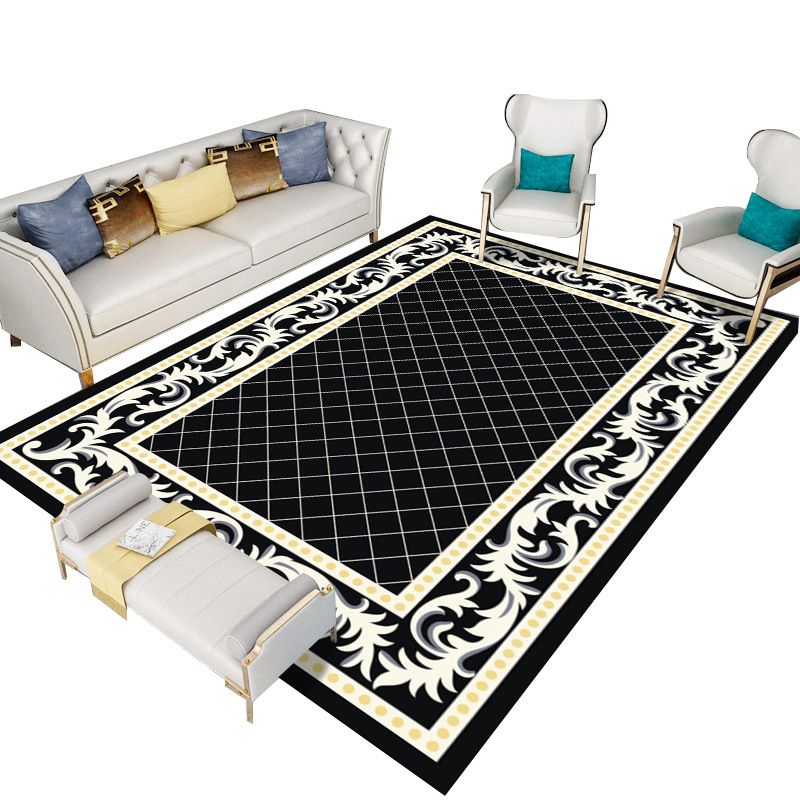 Tapis d'intérieur en polyester Blue Vintage Carpet Medallion