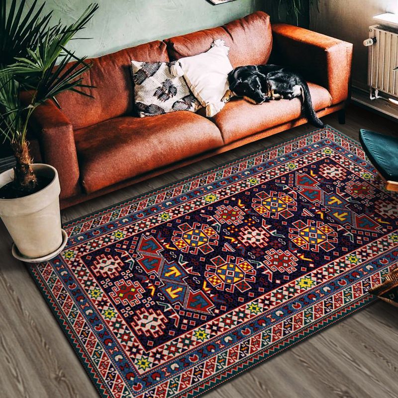 Rode woonkamer tapijt Boheemian Americana Patroon Tapijten Polyester Non-slip gebied Rug