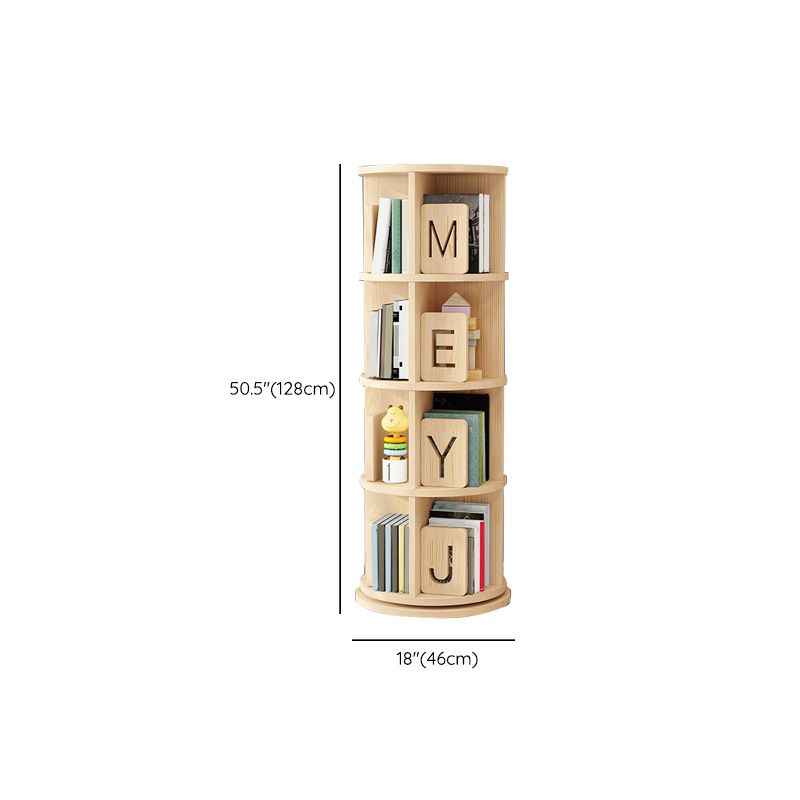 Solid Wood Rotatable Standard Bookcase Children's Storage Bookshelf